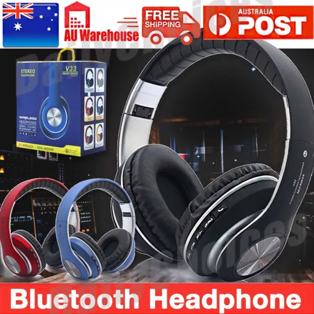 NEW Bluetooth 5.0 Wireless Earphones Foldable Headset Stereo Headphones with Mic