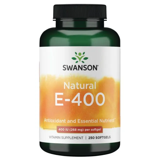 Swanson Natural Vitamina E 400iu (268 MG ) 250 Cápsulas Blandas, Piel & Inmune