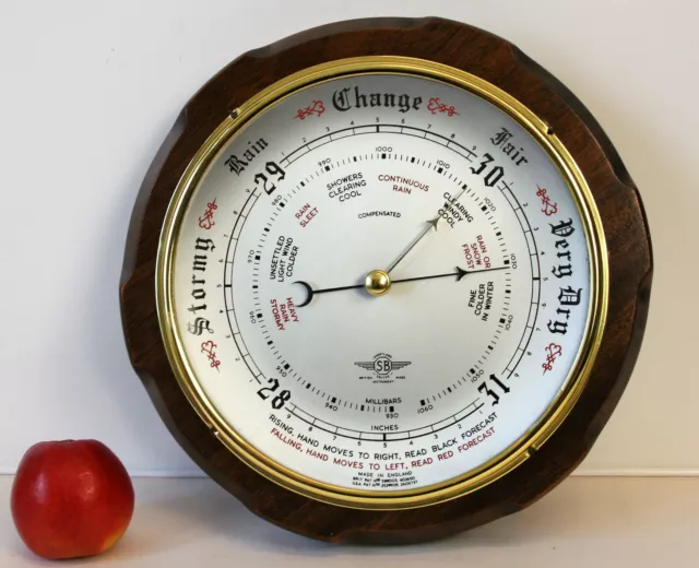 Vintage Large Wall Aneroid Barometer Smiths Instrument Shortland Made in England