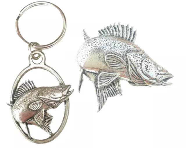 Girándose Lucio Llavero y Pin Insignia en Caja Set de Regalo Mano Estaño Sólido