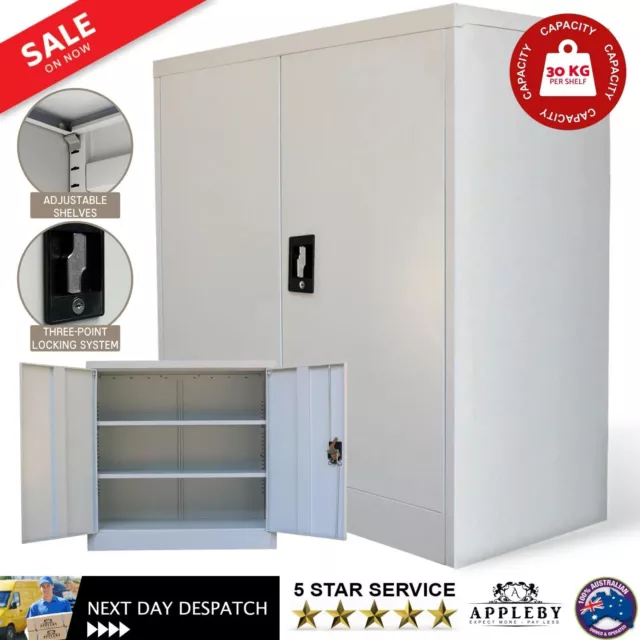 Steel Storage Cabinet Locker Office Garage File Stationery Cupboard Furniture