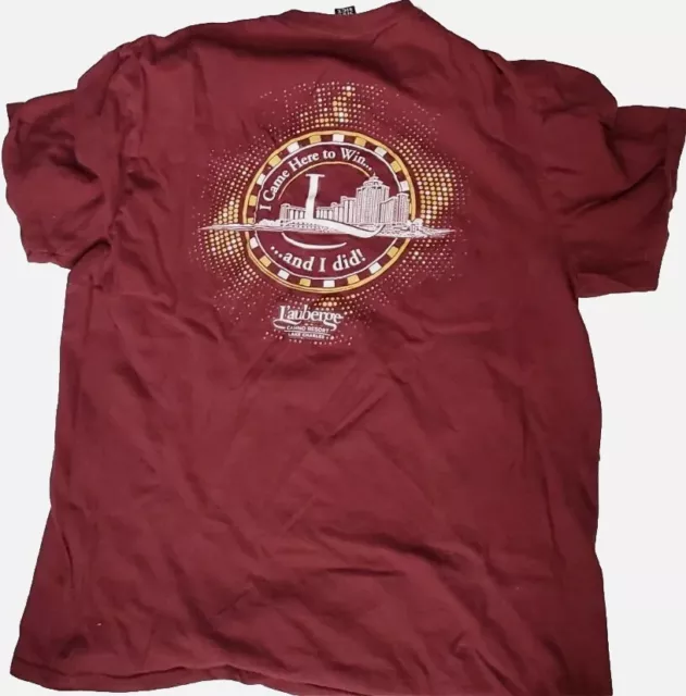 L'auberge Casino Resort Lake Charles Winner T Shirt Maroon Rare Size L