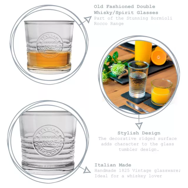 Whisky Spirit Glasses Old Fashioned Glass Whiskey Tumblers, 300ml - Set of 8 2