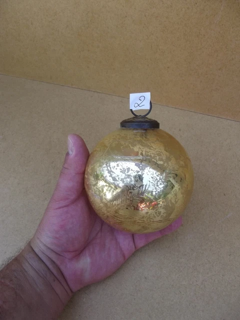 SUPERBE ANCIENNE BOULE DE NOEL TETE DE PERE NOEL VERRE MERCURISE ... - eBay