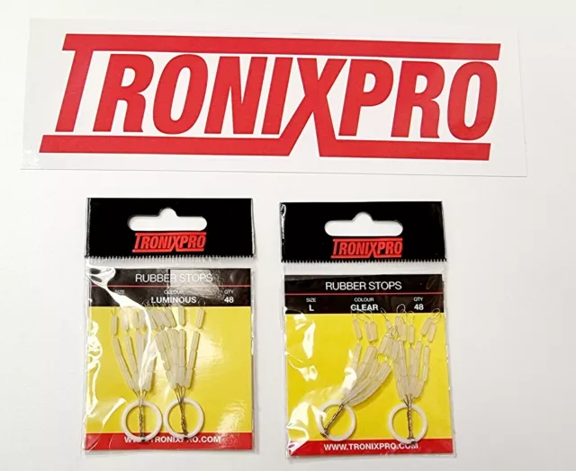 Rubber Bait / Rig Stops - Tronix Pro - Luminous or Clear - 48 Per Pack