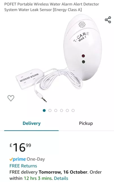 POFET Portable Wireless Water Alarm Sensor