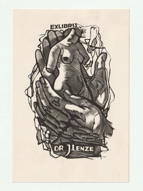 JAN BATTERMANN: Exlibris für J. Lenze, Akt
