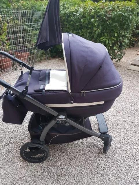 Peg Perego Book 51 S landau avec poussette marine et blanc ombrelle sac à langer