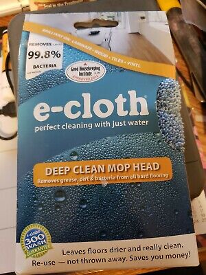 E-Cloth Deep Clean MOP HEAD Polyester Remove Grease Dirt Bacteria 1 pk NEW