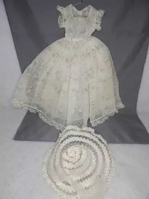 Vintage 1950’s 16” Madame Alexander Tagged ELISE Doll Gown & Hat