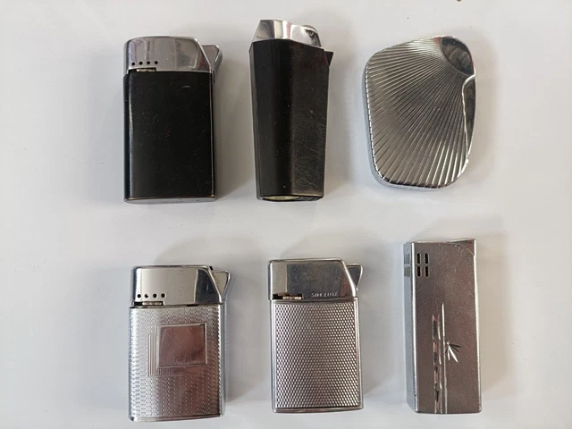 LOT DE 7 ANCIENS BRIQUETS OLD LIGHTER  " VINTAGE " noble - sim - flaminaire