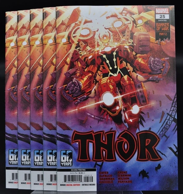 Thor #25 2nd Printing Lot of 5 Copies Banner of War Part 2 2022 Marvel Comics NM