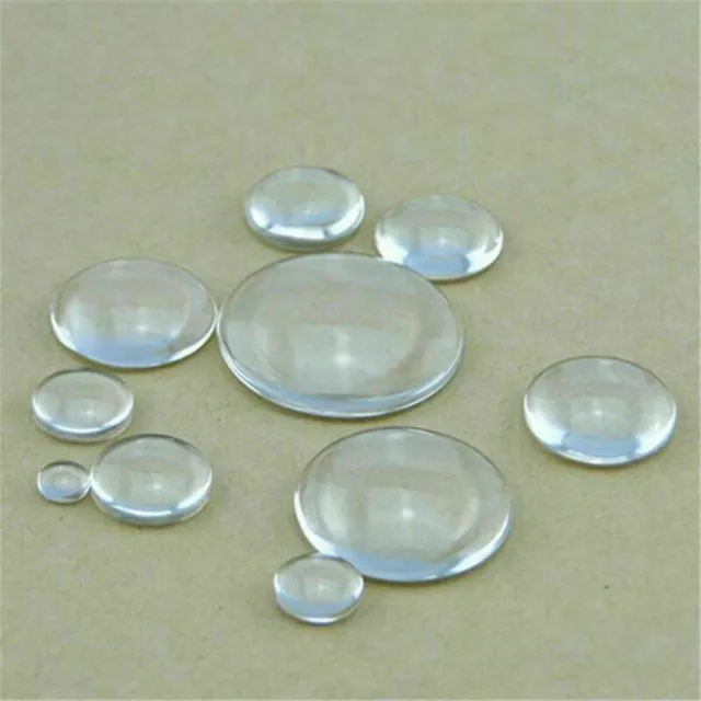 6mm-40mm Crystal Clear Round Cabochon Flat Back Glass Dome Tile Jewelry Making