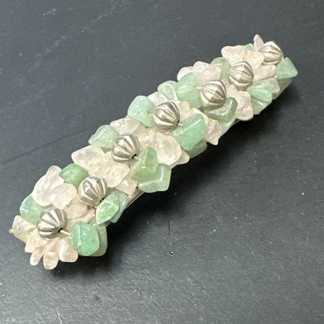 Barrette à Cheveux Ancienne Art Nouveau - Décor Fleurs, Imitation écaille - Occasion