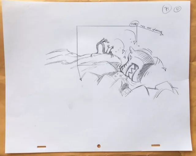 MULAN Mushu & Stone Dragon Pencil Layout Drawing by Tom Shannon Disney 1998