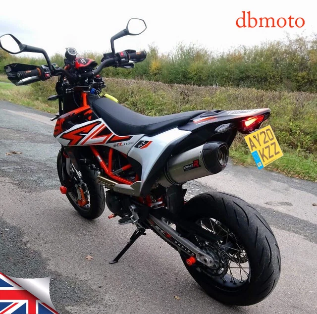 LANQIAN Black Stainless Steel Tail Tidy License Plate Holder With LED Light - For KTM 690 SMC-R / Enduro R And GasGas ES/SM 700 2019-2024 - View #2