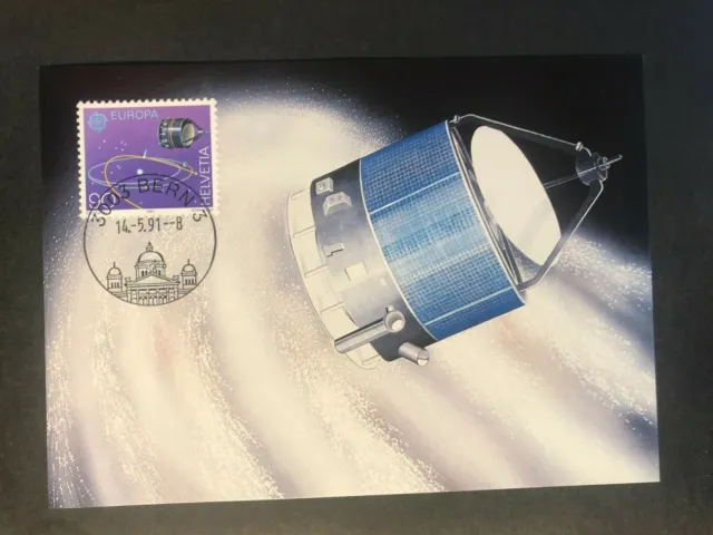 Schweiz 1991 Maximumkarte 90 Rp. Europa CEPT Weltraumsonde Giotto