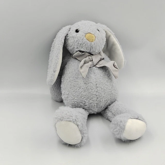 Doudou peluche lapin bleu noeud ATMOSPHERA - 32926