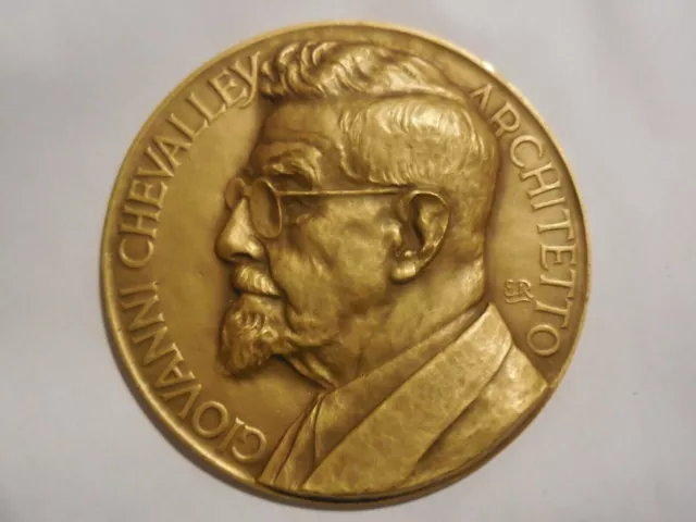 Médaille d'architecte Giovanni Chevalley 58mm Turin 1951