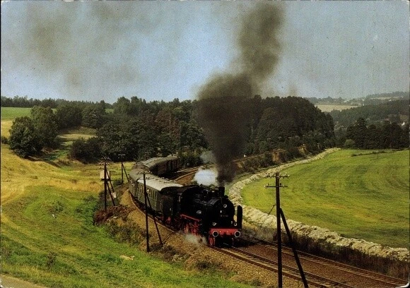 Ak Dampflok im Einsatz, Museumslokomotive 381182 im Elstertal bei... - 3409247