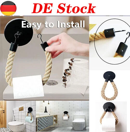 WandHalterung Hanf Seil Toilette Papier Halter Rack Hängen Home Badezimmer Dekor