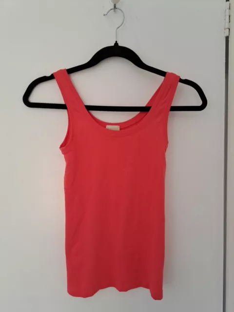 Hanro Womens Vest Tank 12-14 Pink Red Great Condition