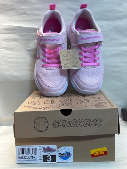 skechers pink girls sneakers size 3 new