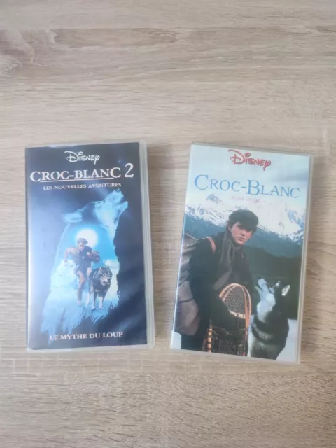Cassette Vidéo VHS Disney K7 Croc Blanc 1 &2 Jack London Secam FR Jeunesse Testé
