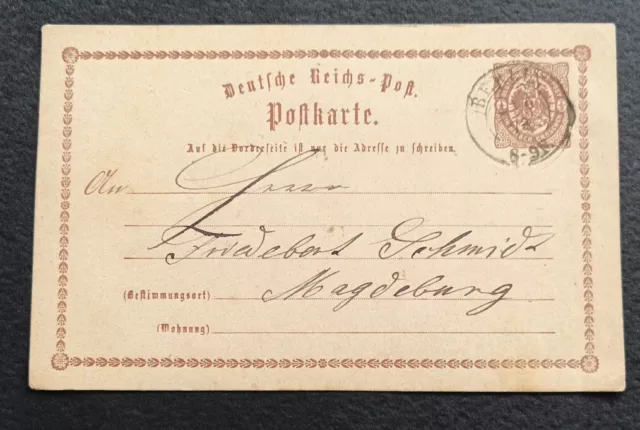 Ganzsache Deutsches Reich Mi. Nr. P 1 gestempelt "Berlin" 1873