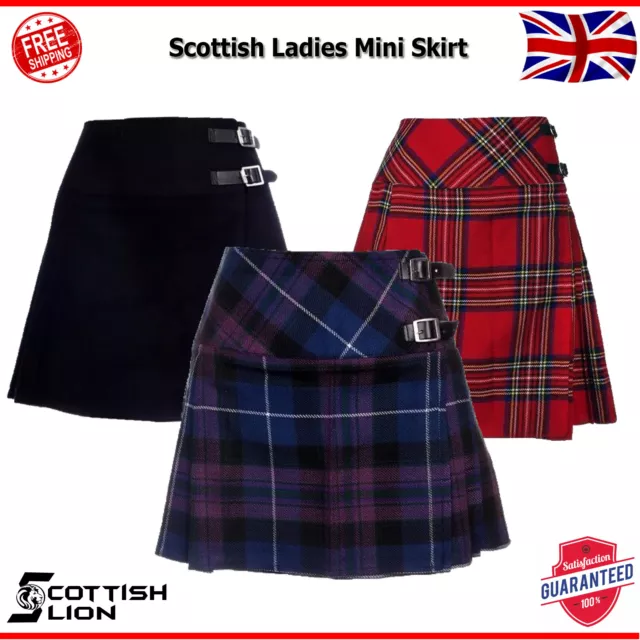 Ladies Women Mini Short Kilt Tartan Scottish Pleated Billie Kilts Skirts Pleated