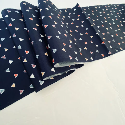 Navy Confetti #C 7x56 Vintage Silk Japanese Kimono Fabric Panel RJ55
