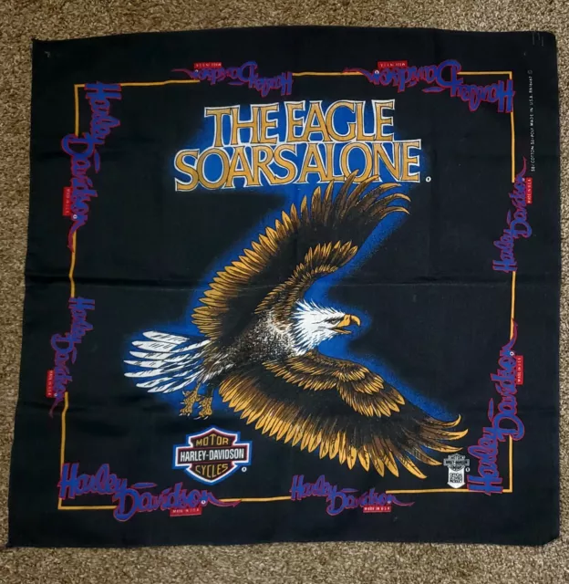 Vintage Harley-Davidson Bandana "The Eagle Soars Alone "