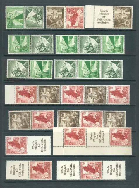 Deutsches Reich Zusammendrucke - Mi-Nr. K33-W135 - komplette Serie ** postfrisch