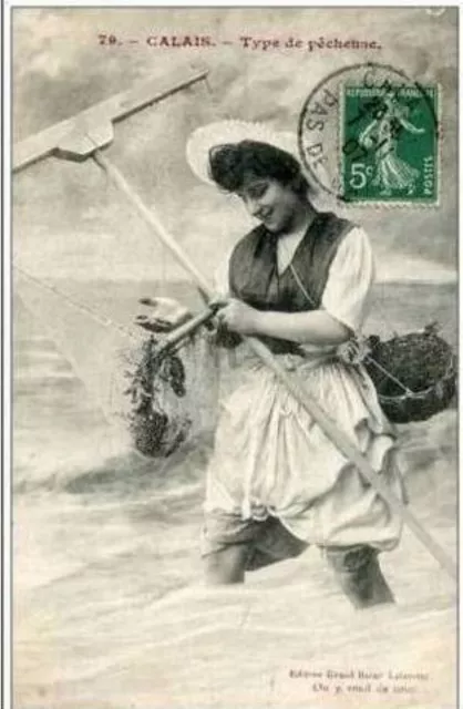 K33 / Dept 62 Cpa Calais Type De Jolie Pecheuse 1907 Avec Filet