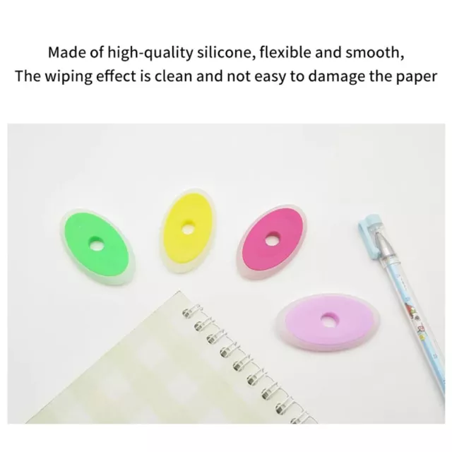 6pcs Neutral Erasable Pen Special Rubber Color Oval Eraser Supplies Station..b 2