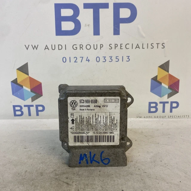 2012 Genuine Vw Golf Mk6 Airbg Ecu Control Unit Module 5C0959655B Box9
