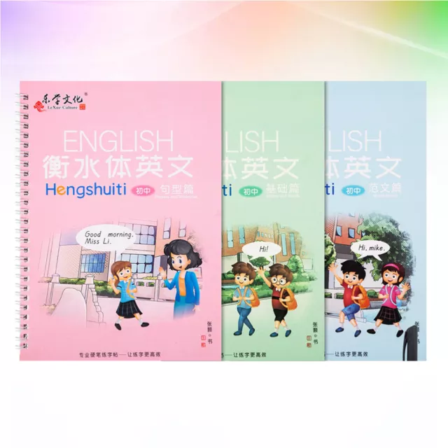 3 Pcs English Letter Writing Adults Calligraphy Copybook Student Exercise