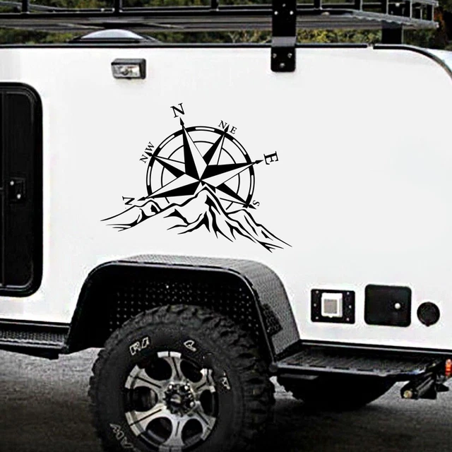 VINYL STICKER CAMPER Van Motorhome Decal Camping Laptop Compass ...