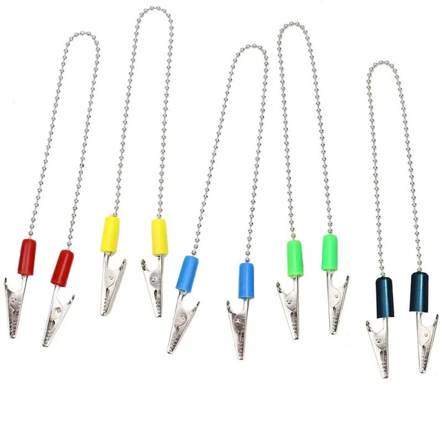 5-30pcs Dental Lab Napkin Holder Bib Crocodile Clip Flexible Metal Ball Chain US
