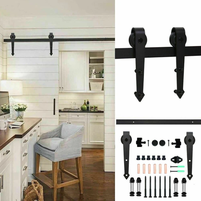 6-16FT Sliding Barn Wood Door Hardware Closet Track Kit For Single/Double/Bypass