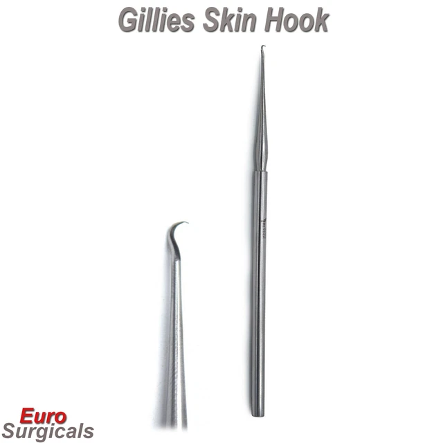 GILLIES SKIN HOOK Dermatology Dermal Surgical Veterinary Instruments CE Beaden® £3.99 PicClick UK
