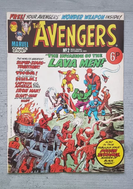 The Avengers #2 - UK Marvel Bronze Age - 1973. High Grade Comic. No Gift