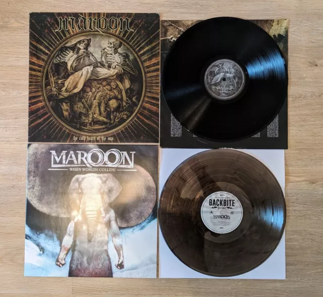 Maroon Vinyl LP Sammlung When Worlds Collide The Cold Heart Of The Sun Metalcore