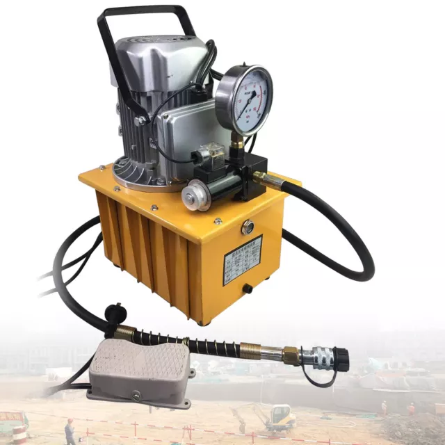 750W Electric Hydraulic Pump Single Acting Oil Pump 10000 PSI 7L Solenoid Pedal