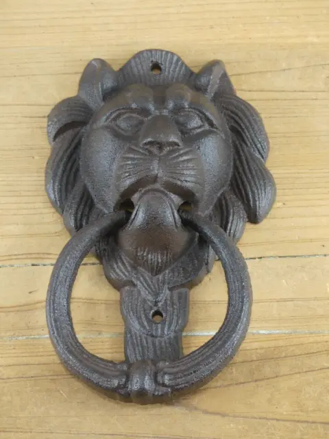 LARGE Cast Iron Antique Style Rustic LION HEAD Door Knocker Victorian Knock