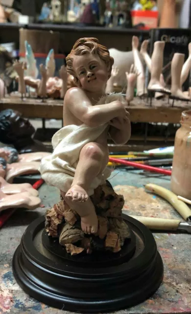 Bambin Gesu' In Terracotta Occhi In Vetro Circa 13Cm
