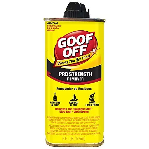 Goof Off Professional Strength Latex Paint and Adhesive Remover, 6