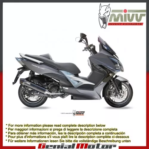 Pot D Echappament Complet MIVV Stronger Noir Inox Kymco Xciting 400 2013 > 2016