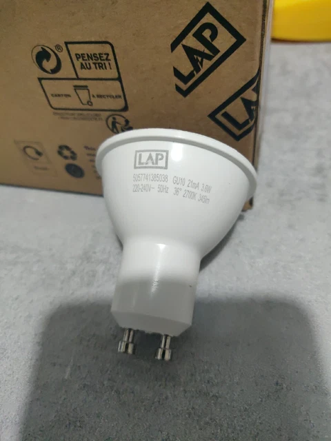 LAP GU10 LED Spotlight Bulb 345lm 3.6W 2700k 5 Pack 8.00 PicClick UK