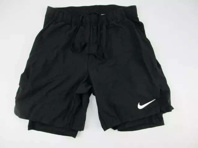 Mens Small Nike Court Flex Ace Pro 7" black lined tennis shorts 887522